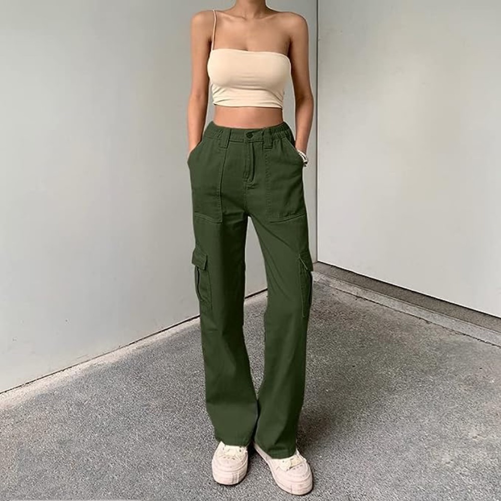 Cargo Pants Women High Waist Baggy Cargo Jeans with Pocket Baggy Jogger Relaxed